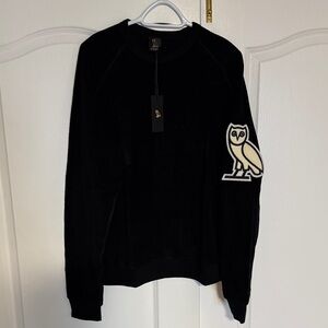 Ovo Black Sweatshirt with Owl chenille Patch